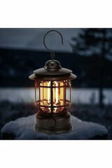 Nostaljik ışığı ayarlanabilir Şarjlı Kamp Lambası Işıldak Fener (Çok Al Az Öde)