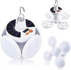 Solar ve Adaptör Şarj Girişli 5 Kanatlı 5 Modlu Kamp Bahçe Lambası (Çok Al Az Öde)