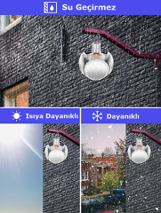 Solar ve Adaptör Şarj Girişli 5 Kanatlı 5 Modlu Kamp Bahçe Lambası (Çok Al Az Öde)