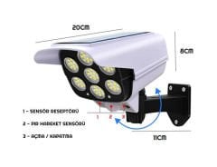 Kamera Görünümlü Hareket Sensörlü Uzaktan Kumandalı Solar Bahçe Lambası