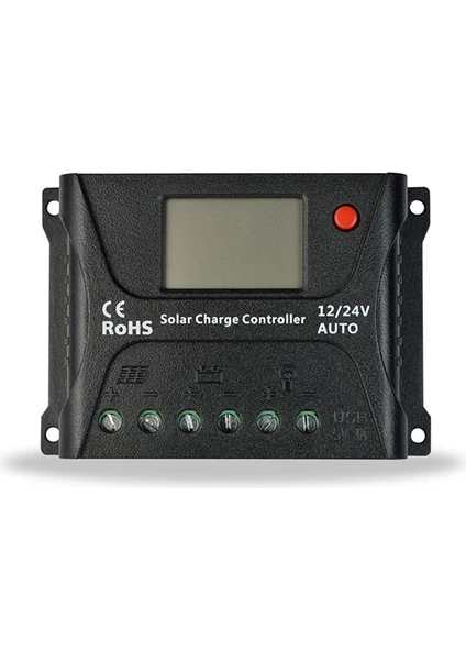 12-24V OTOMATİK 20A PWM Solar Şarj Kontrol Cihazı - Şarj Regülatörü LCD Ekranlı