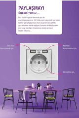 Mutlusan Çift USB'li Topraklı Priz (2.4A Hızlı Şarj+Çocuk Koruma)