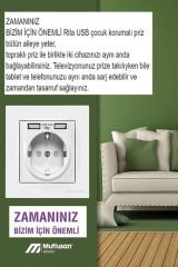 Mutlusan Çift USB'li Topraklı Priz (2.4A Hızlı Şarj+Çocuk Koruma)