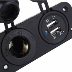 Marine Tip Çift Usb Şarj Soketi ve Çakmaklık 2.1A/1A - 12 V