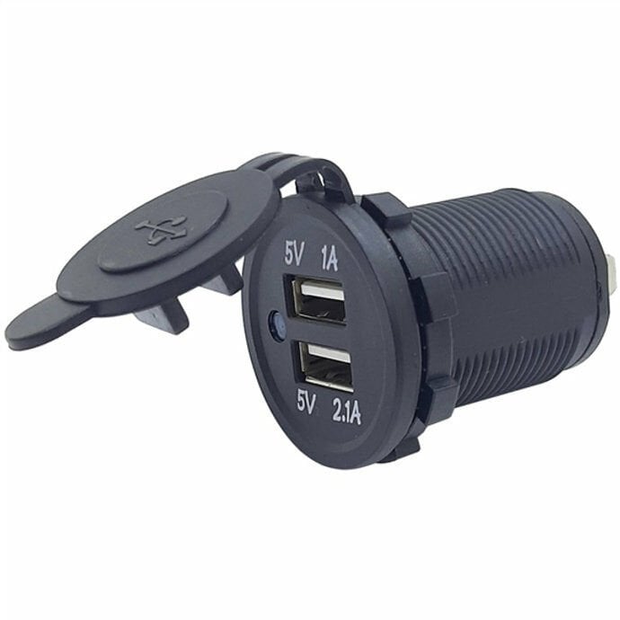 5V 2.1A Su Geçirmez USB Araç Şarj Soketi Çift USB KABLOLU