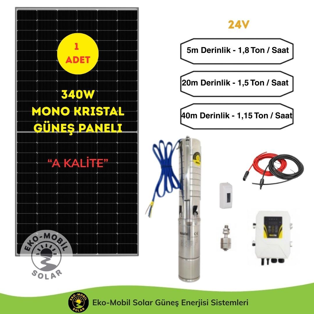 Hazır Solar Paket HEGEL 24V DC Solar Dalgıç Pompa