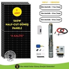 Hazır Solar Paket DC Pompa 1.6Hp / 1300W / 110V Mexxsun