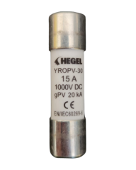 Hegel DC Kartuş Sigorta 1000V DC 15A B Sınıf – YROPV-30-15A