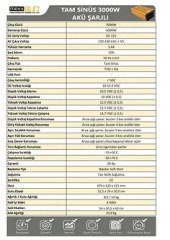 Mexxsun 3000W Tam Sinüs Şarjlı 12V