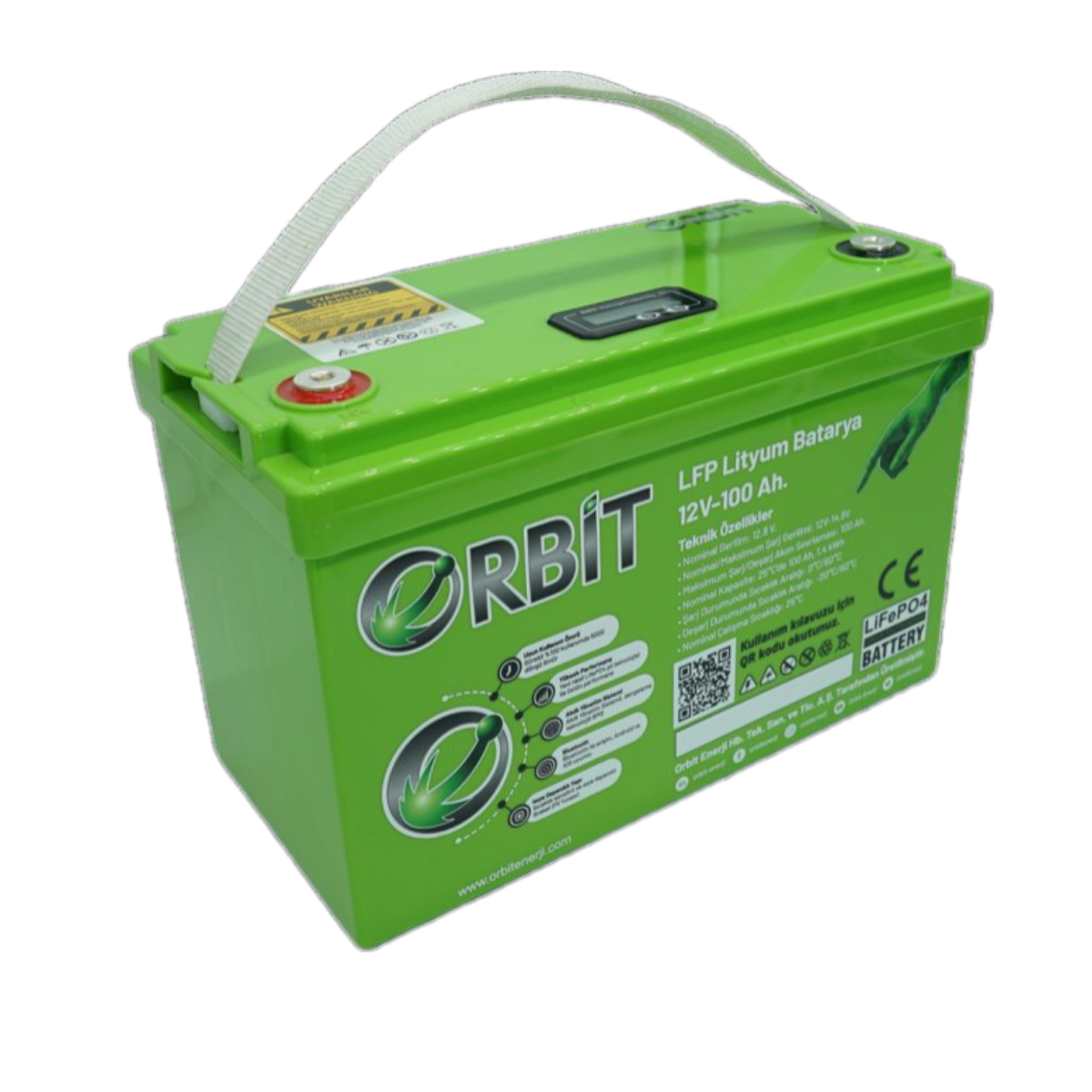 Orbit 12V 100Ah LifePO4 Marin Bluetooth Lityum Akü