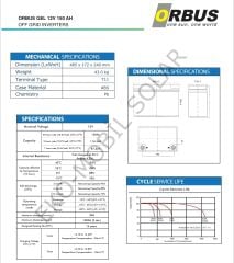 ORBUS / 12V 150AH - Derin Deşarjlı Jel Akü