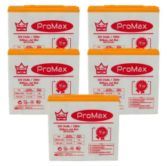 Ortec Promax 12V 24 AH Amper Elektrikli Motosiklet Aküsü 5'li set