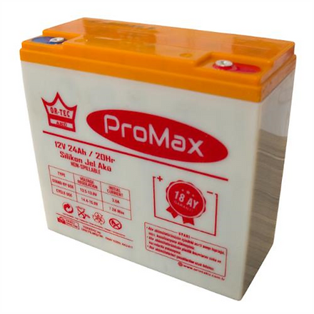 Ortec Promax 12V 24 AH Amper Elektrikli Motosiklet Aküsü 5'li set