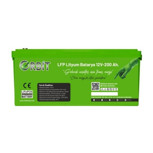 Orbit 12 V 200 Ah Lifepo4 Akü-Abs Kasa