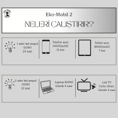 Eko Mobil -2 Taşınabilir Solar Güç Kaynağı 90W Panelli