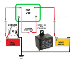 Elo Akü Ayırıcı Gerilime Duyarlı Akılıı VSR Röle