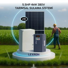 5.5HP 4kW (380V) GÜNEŞ ENERJİLİ TARIMSAL SULAMA SİSTEMİ