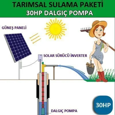 30HP 22kW 3 FAZ 380V  Dalgıç Pompa - Tarımsal Sulama Sistemi