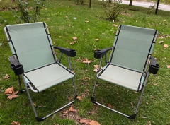 Katlanır Lüx Sandalye Bardaklıklı Fileli Kumaş