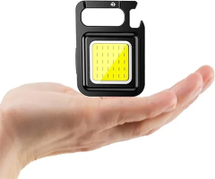 Led Anahtarlık El Feneri Şişe Açacağı USB'li Şarj Edilebilir Mıknatıslı 4 Işık