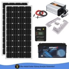 Karavan Hazır Solar Paket 1000W 2x230W Half-Cut 200 AhLiFePO4 Bluetooth
