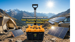 Ekomobilsolar LiFePO4 - 1000W UPS Solar Taşınabilir Güç Kaynağı (Bluetooth Kontrollü) Tekerlekli