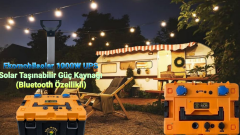 Ekomobilsolar LiFePO4 - 1000W UPS Solar Taşınabilir Güç Kaynağı (Bluetooth Kontrollü) Tekerlekli