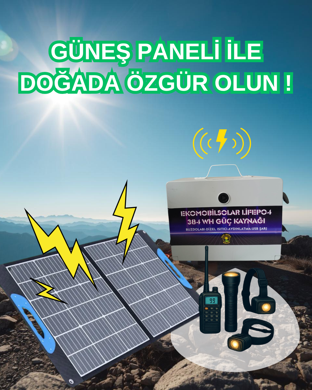 Eko Mobil LiFePO4 Taşınabilir Güç Kaynağı