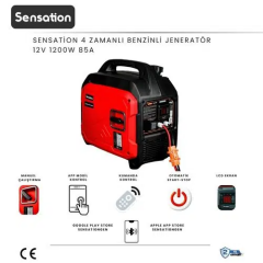 Sensation 12 Volt Dc 4 Zamanlı Jeneratör (1200W 85A) Otomatik Akü Şarj Özellikli (Karavan,Tekne)