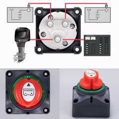 2 AKÜ DEVRE KESİCİ ŞALTERİ 300A 3P 12-48V 1+2 ÇİFT DEVRELİ 2 KADEMELİ