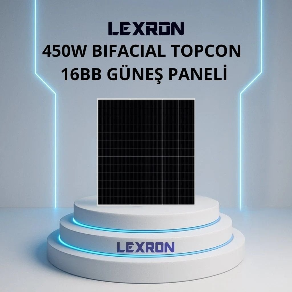 LEXRON 450W BIFACIAL HALF-CUT TOPCON GÜNEŞ PANELİ