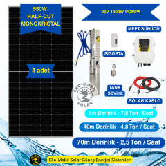 96 Volt DC Solar Pompa Paketi 4 Panelli