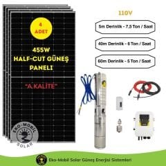 Hazır Solar Paket 110V DC Dalgıç Pompa HEGEL (115mt)
