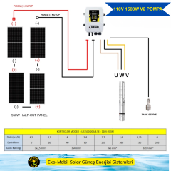 Hazır Solar Paket 110V  DC Pompa HEGEL (203 mt)