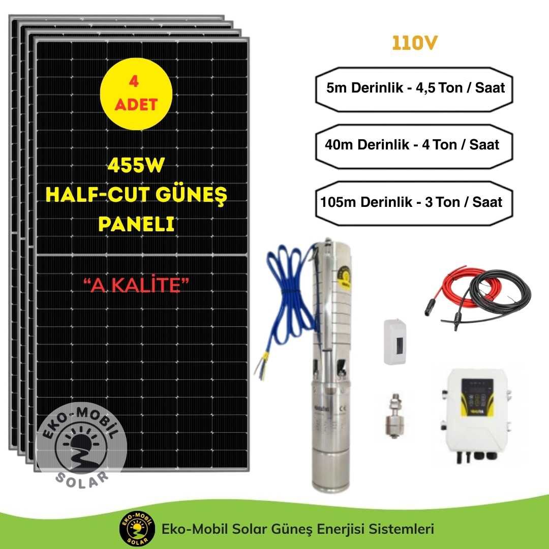Hazır Solar Paket 110V  DC Pompa HEGEL (203 mt)