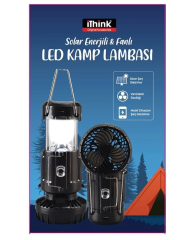 Solar Enerjili ve Fanlı LED Kamp Lambası - iThink