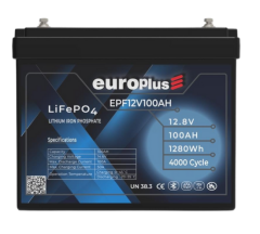 Europlus EPF12100-12.8V 100AH LiFePO4 Bluetooth Akü-4000 Cycle