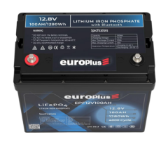 Europlus EPF12100-12.8V 100AH LiFePO4 Bluetooth Akü-4000 Cycle